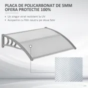 Outsunny Copertină Anti-UV din Policarbonat pentru Uși și Ferestre 100x75cm | Aosom Romania 
