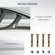 Outsunny Copertină Anti-UV din Policarbonat pentru Uși și Ferestre 100x75cm | Aosom Romania 