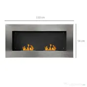 HOMCOM Semineu pe Bioetanol incalzitor Realizat din Inox cu 2 Arzătoare, aparat de incalzire ecologic 110x54x14cm Aosom |Romania