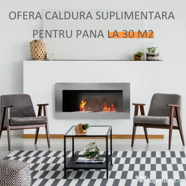 HOMCOM Semineu pe Bioetanol incalzitor Realizat din Inox cu 2 Arzătoare, aparat de incalzire ecologic 110x54x14cm Aosom |Romania