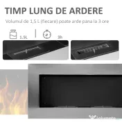HOMCOM Semineu pe Bioetanol incalzitor Realizat din Inox cu 2 Arzătoare, aparat de incalzire ecologic 110x54x14cm Aosom |Romania