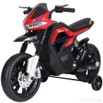 HOMCOM Motoreta Jucarie Suspensie Dubla Muzica si Lumini pentru Copii de la 3 la 6 ani Rosu
