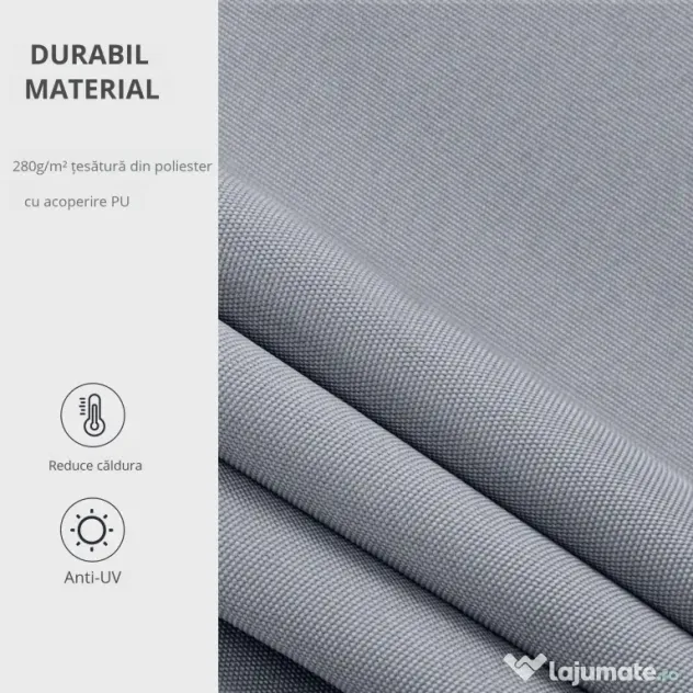 Outsunny Copertină de Soare Retractabilă Manual din Aluminiu și Țesătură Poliester, 2,5x2 m, Gri | Aosom Romania