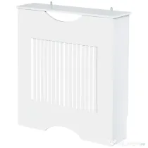 HOMCOM Capac Radiator MDF Alb cu Blat Design Sigur Anti-Inclinare 78x19x82 cm pentru Living si Dormitor | Aosom Romania