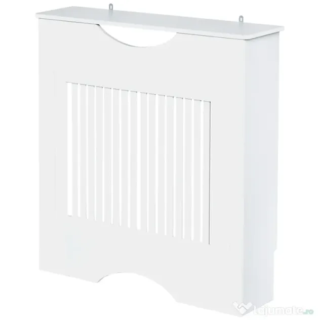 HOMCOM Capac Radiator MDF Alb cu Blat Design Sigur Anti-Inclinare 78x19x82 cm pentru Living si Dormitor | Aosom Romania