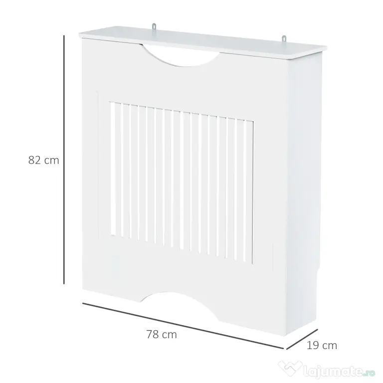 HOMCOM Capac Radiator MDF Alb cu Blat Design Sigur Anti-Inclinare 78x19x82 cm pentru Living si Dormitor | Aosom Romania