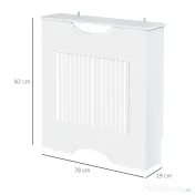 HOMCOM Capac Radiator MDF Alb cu Blat Design Sigur Anti-Inclinare 78x19x82 cm pentru Living si Dormitor | Aosom Romania 