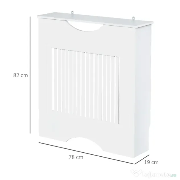 HOMCOM Capac Radiator MDF Alb cu Blat Design Sigur Anti-Inclinare 78x19x82 cm pentru Living si Dormitor | Aosom Romania