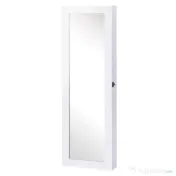 HOMCOM Dulap pentru Bijuterii cu Oglindă, Montare pe Perete, Negru, 37x9.5x121 cm | Aosom Romania 
