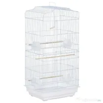 PawHut Cusca Albă pentru Păsări, Spațioasă, cu Accesorii Incluse, 46.5x35.5x92cm | Aosom Romania
