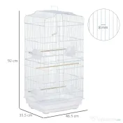 PawHut Cusca Albă pentru Păsări, Spațioasă, cu Accesorii Incluse, 46.5x35.5x92cm | Aosom Romania