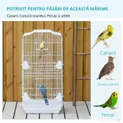 PawHut Cusca Albă pentru Păsări, Spațioasă, cu Accesorii Incluse, 46.5x35.5x92cm | Aosom Romania