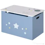 Homcom Cutie pentru Jucarii – Lemn Alb & Albastru, Camera Copii