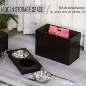 PawHut Set Boluri pentru Animăluțe, Hrănitor Dublu, Design Ergonomic, Alb și Gri | Aosom Romania 