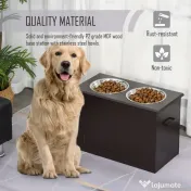 PawHut Set Boluri pentru Animăluțe, Hrănitor Dublu, Design Ergonomic, Alb și Gri | Aosom Romania 