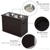 PawHut Set Boluri pentru Animăluțe, Hrănitor Dublu, Design Ergonomic, Alb și Gri | Aosom Romania 