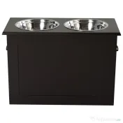 PawHut Set Boluri pentru Animăluțe, Hrănitor Dublu, Design Ergonomic, Alb și Gri | Aosom Romania 