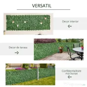 Outsunny Gard Viu Artificial în Rulou, Paravan de Protecție și Intimitate din PE Anti-UV pentru Balcon sau Curte, 300×100 cm, Verde Închis 