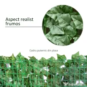 Outsunny Gard Viu Artificial în Rulou, Paravan de Protecție și Intimitate din PE Anti-UV pentru Balcon sau Curte, 300×100 cm, Verde Închis 