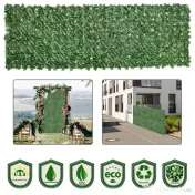 Outsunny Gard Viu Artificial în Rulou, Paravan de Protecție și Intimitate din PE Anti-UV pentru Balcon sau Curte, 300×100 cm, Verde Închis 
