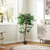 Outsunny Plantă Artificială Arbore de Ceai cu 546 de Frunze Realistice și Ghiveci de Ciment 120 cm Verde | Aosom Romania