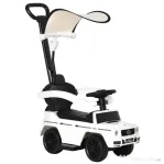 HOMCOM Mercedes Licențiat Mașină de împins pentru copii 12-36 luni, acoperiș și mâner de împins, 85.5x40.5x95 cm, alb