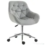 Vinsetto, Scaun de birou, ergonomic, Poliester, Spumă, Oțel, Nailon, 59x58x80-90cm, Gri