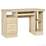 HOMCOM Birou PC pentru Birou cu Rafturi, Sertare si Polita Superioara din Lemn, 125x60x74 cm