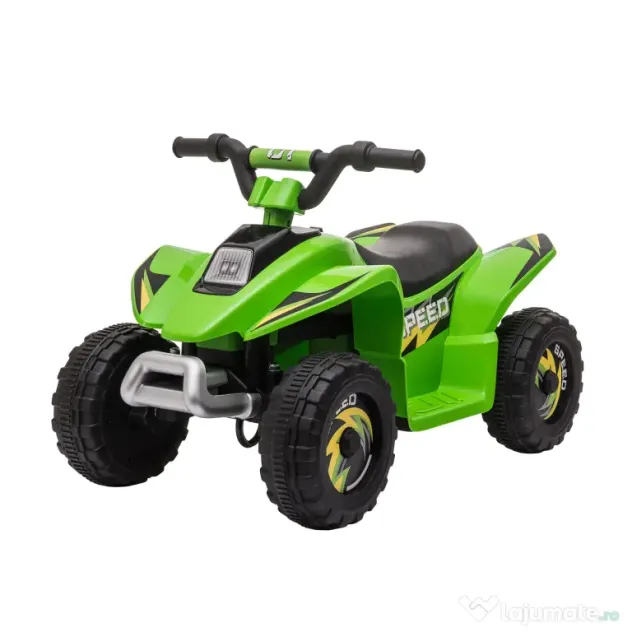 ATV Copii Electric HOMCOM cu Baterie Incarcabila 6V, Viteza 2,8-4,6km/h, Varsta 3-5 Ani, 72x40x45,5cm, Verde | Aosom Romania