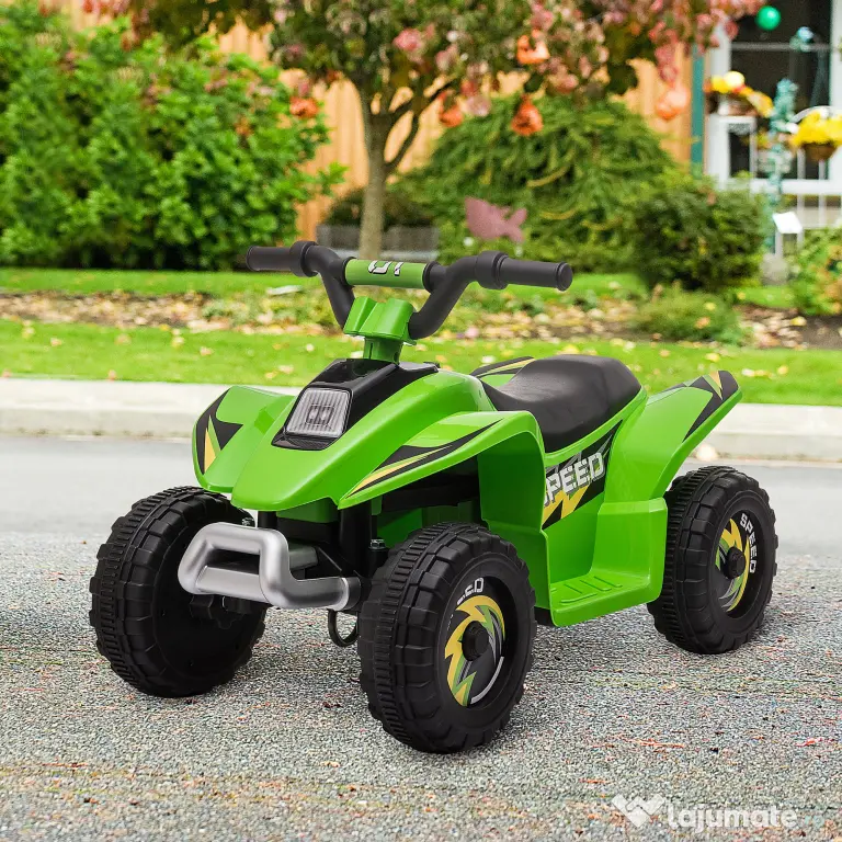 ATV Copii Electric HOMCOM cu Baterie Incarcabila 6V, Viteza 2,8-4,6km/h, Varsta 3-5 Ani, 72x40x45,5cm, Verde | Aosom Romania