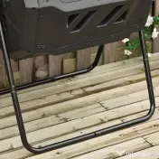 Outsunny Compostor Rotativ cu 2 Secțiuni și 8 Prize de Aerisire din Oțel și PP, 160L, 71x65x96 cm, Gri