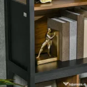 HOMCOM Biblioteca moderna cu 4 niveluri si rafturi de depozitare, nuc maro | Aosom Romania 