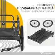 HOMCOM Remorcă pentru bicicletă de 70L cu 2 roți de 16", 2 reflectoare și steguleț, din oțel și PE, 125x64x53.5 cm, negru 