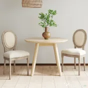 HOMCOM Set 2 Scaune Căptușite Vintage pentru Sufragerie și Bucătărie, Scaune Tapițate Stil Retro 49x56x96 cm, Alb 