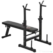 HOMCOM Bancă de Greutăți Pliabilă cu 8 Înălțimi Reglabile și Suport pentru Halteră, 140x73x98-122 cm, Negru | Aosom Romania 