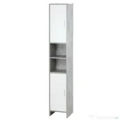 Dulap Baie Kleankin pentru Economisire Spațiu, cu 2 Uși din PAL, Efect Ciment, Gri-Alb, Dimensiuni 30x30x180cm, Ideal pentru Organizare | Aosom Romania 