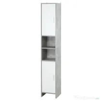 Dulap Baie Kleankin pentru Economisire Spațiu, cu 2 Uși din PAL, Efect Ciment, Gri-Alb, Dimensiuni 30x30x180cm, Ideal pentru Organizare | Aosom Romania