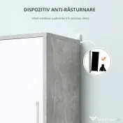 Dulap Baie Kleankin pentru Economisire Spațiu, cu 2 Uși din PAL, Efect Ciment, Gri-Alb, Dimensiuni 30x30x180cm, Ideal pentru Organizare | Aosom Romania 