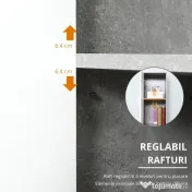 Dulap Baie Kleankin pentru Economisire Spațiu, cu 2 Uși din PAL, Efect Ciment, Gri-Alb, Dimensiuni 30x30x180cm, Ideal pentru Organizare | Aosom Romania 
