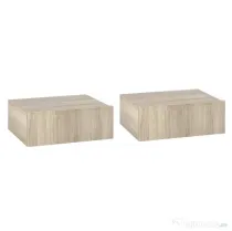 Set de 2 Noptiere Suspendate pentru Dormitor, Noptiere Moderne cu Fixare la Perete, din Lemn 40x30x15cm HOMCOM | Aosom Romania