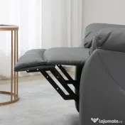 Fotoliu cu inclinare electric, din piele PU, cu masaj cu vibratii, buzunare laterale, gri HOMCOM | Aosom Romania
