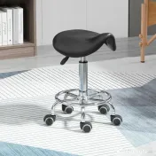 Homcom Scaun Ergonomic – Reglabil pe inaltime, Negru cu 5 Roti 