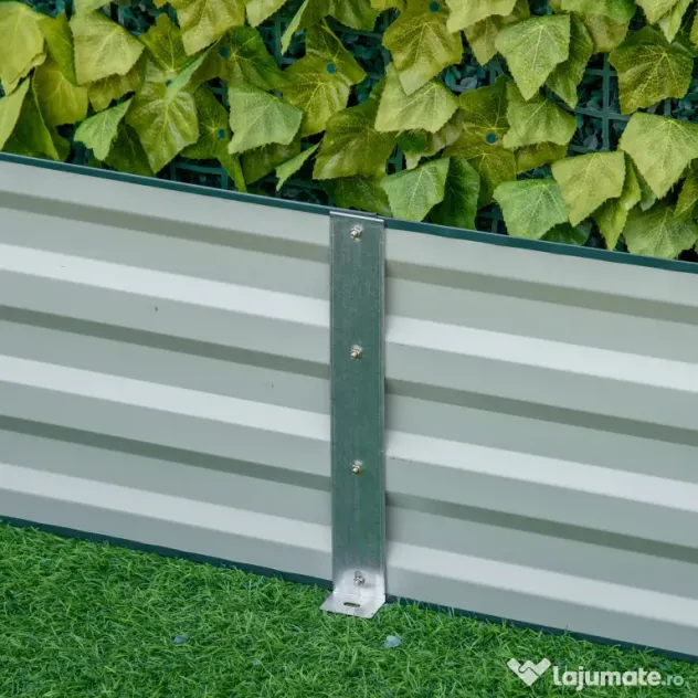 Outsunny Pat Suport de Gradina Inaltat din Metal de Exterior, Suport pentru Plante, Flori si Ierburi, 241x90,5x30cm