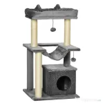 PawHut Ansamblu pentru Pisici, Centru de Activitati pentru Pisici, 48x48x100 cm, Gri