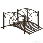 Podet de Gradina Outsunny Vintage din Metal, Pod Decorativ cu Elemente Florale, 99x68x53cm, Bronz