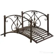 Podet de Gradina Outsunny Vintage din Metal, Pod Decorativ cu Elemente Florale, 99x68x53cm, Bronz 