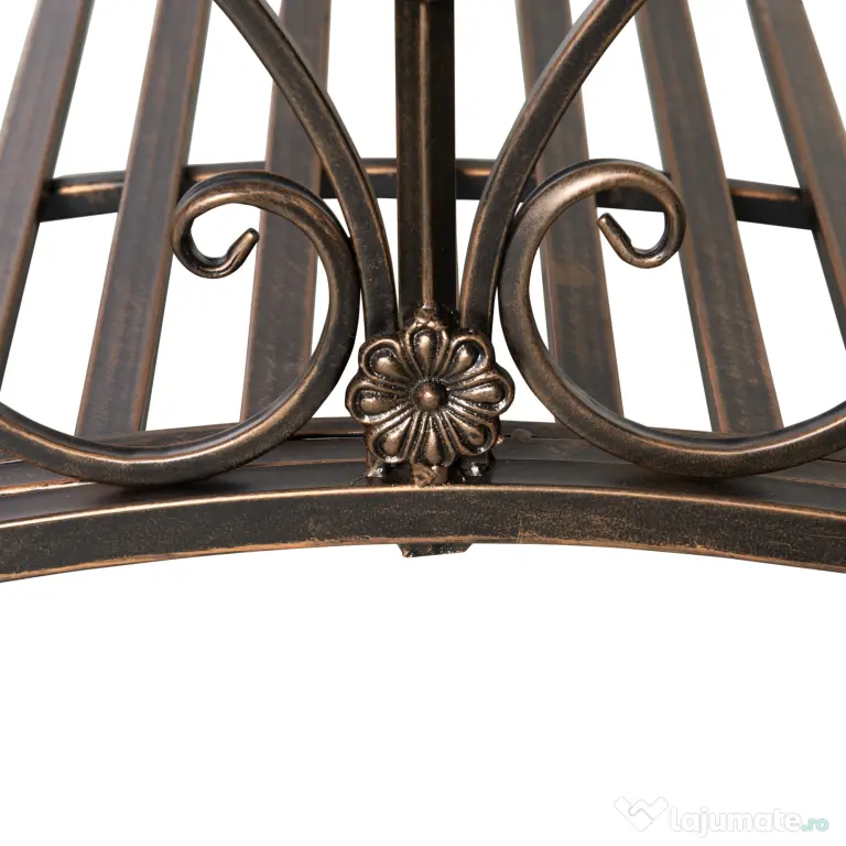 Podet de Gradina Outsunny Vintage din Metal, Pod Decorativ cu Elemente Florale, 99x68x53cm, Bronz