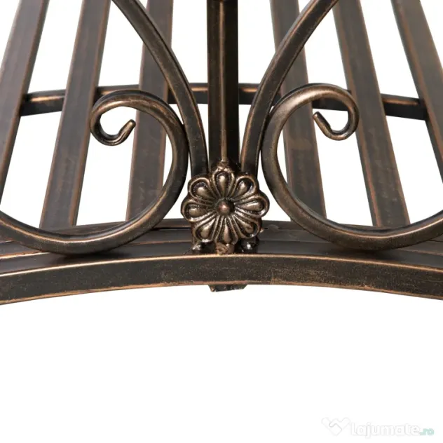Podet de Gradina Outsunny Vintage din Metal, Pod Decorativ cu Elemente Florale, 99x68x53cm, Bronz