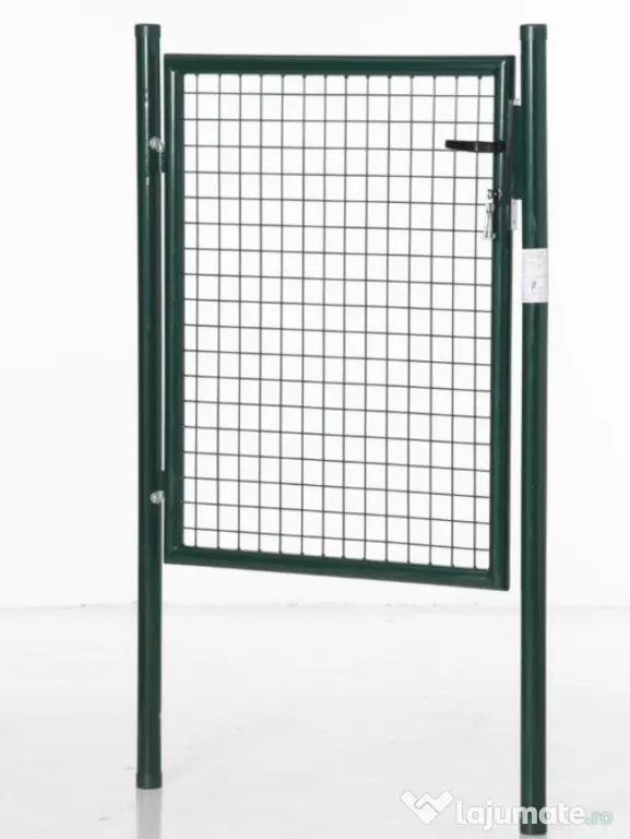 HOMCOM Poartă de Grădină Metalică Verde, cu Sistem de Încuiere și 3 Chei, 97x150cm | Aosom Romania