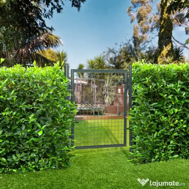 HOMCOM Poartă de Grădină Metalică Verde, cu Sistem de Încuiere și 3 Chei, 97x150cm | Aosom Romania